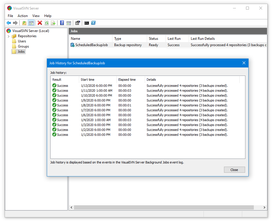 Background Jobs History