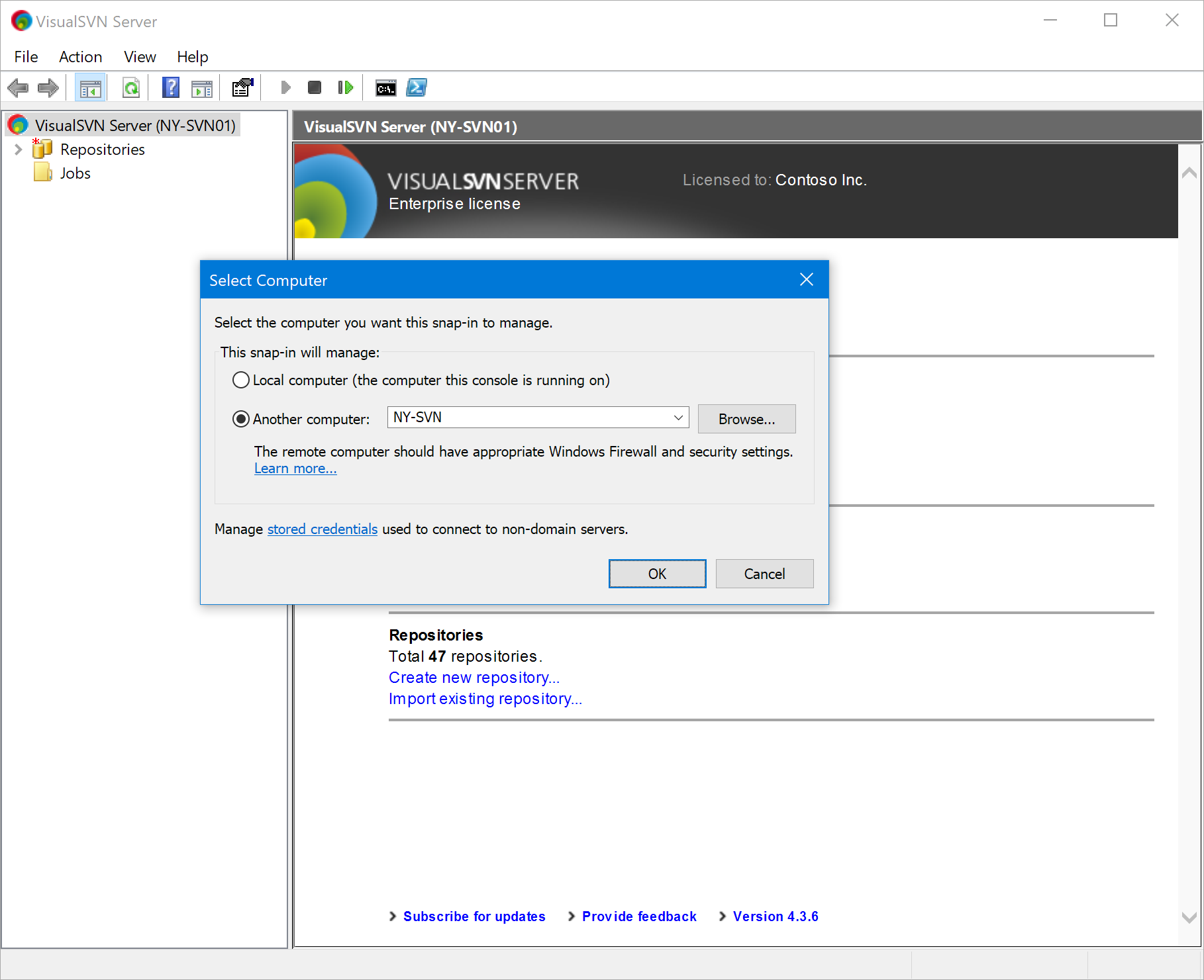 Remote administration store