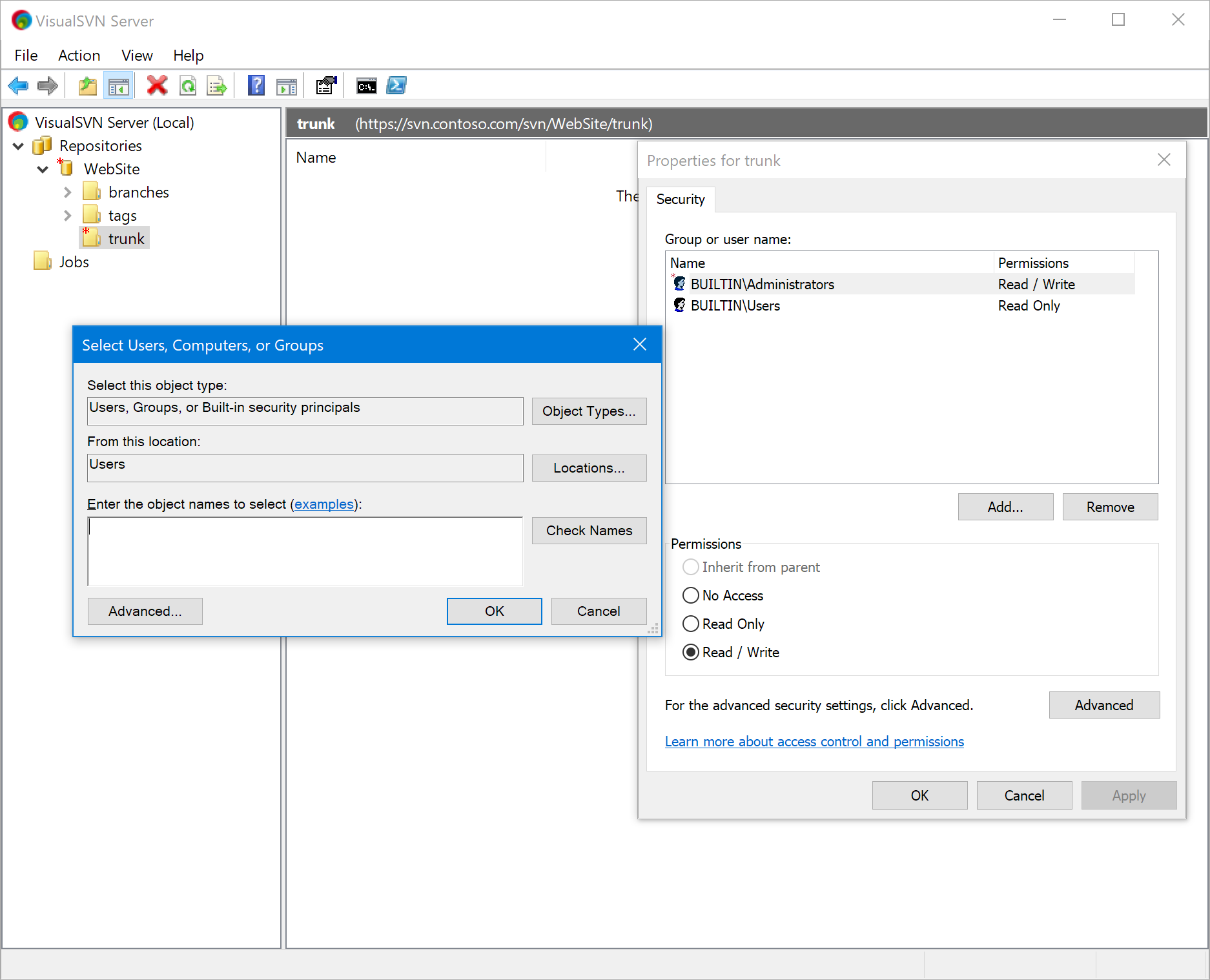 VisualSVN Server Manager