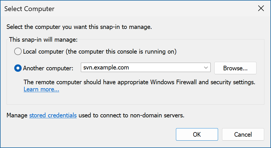 Select Computer dialog